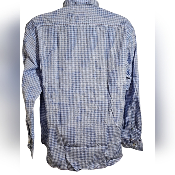 NEW Vintage Italia 1958 Blue White Plaid Paisley Long Sleeve Shirt XL - Picture 2 of 15